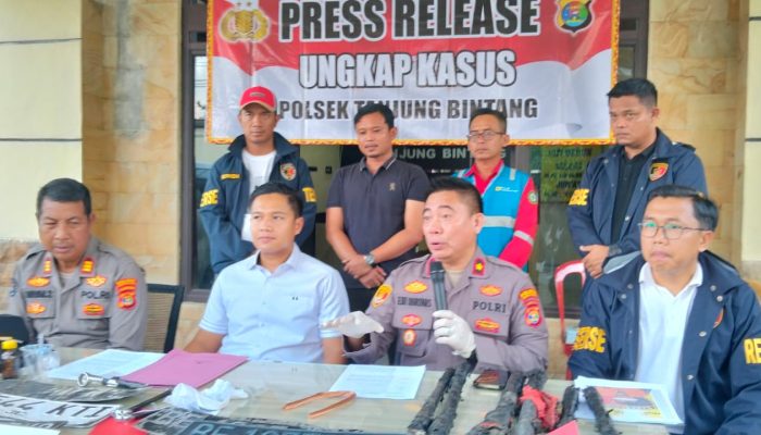 Polsek Tanjung Bintang Ungkap Pencurian Kabel PLN, Lima Pelaku Diamankan.