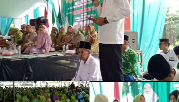 Ribuan Jemaah Hadiri Pengajian Rutin Jum’at Kliwon Muslimat NU Merbau Mataram di Desa Lebung Sari