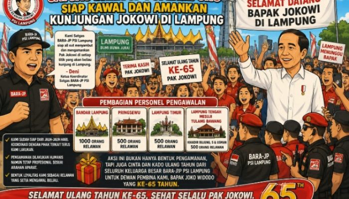 ‎BARA-JP PSI Siap Kawal Kunjungan Joko Widodo di Lampung  ‎