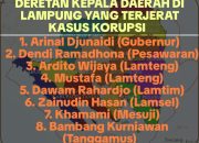 ‎Deretan Kepala Daerah di Lampung Terjerat Korupsi, Terbaru Mantan Bupati Pesawaran Dituntut 11 Tahun