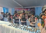 Polda Lampung Musnahkan 166 Senjata Api dan 114 Amunisi Hasil Serahan Masyarakat