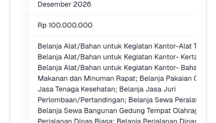 ‎Rp100 Juta untuk Pembinaan Siswa, Rincian Anggaran di RUP Merangin Dipertanyakan  ‎
