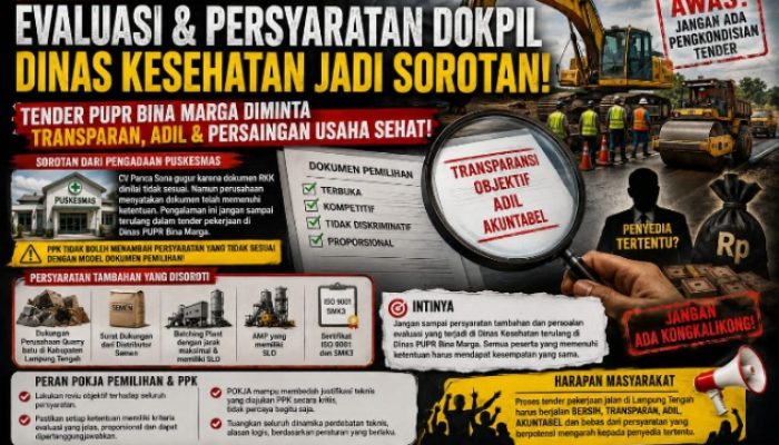 ‎Jangan Terulang! Persyaratan Tender PUPR Bina Marga Lamteng Diminta Transparan Dan Adil   ‎
